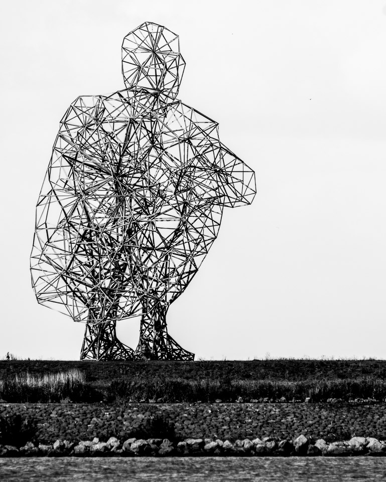 Sitting man sculpture